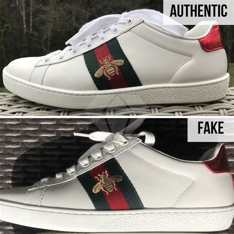 authentic gucci sneakers vs fake|Gucci ace sneakers gg print.